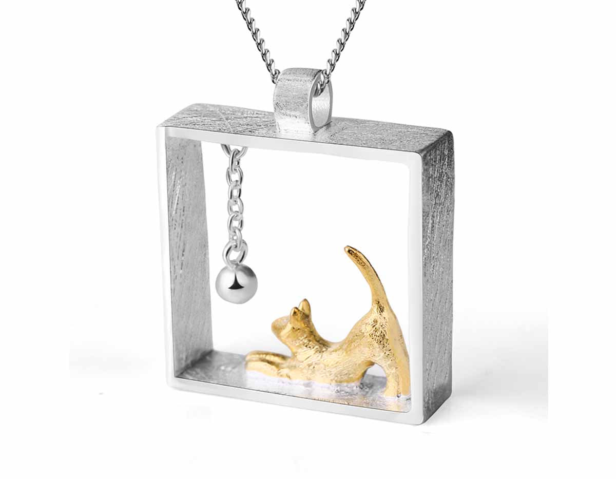 STERLING SILVER 925 offers CAT PENDANT