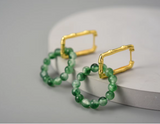 Rectangular Bamboo Seagrass Earring