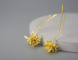 Night-Blooming Cereus Flower Dangle Earrings