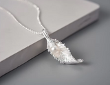 Pearl Long Leaf Pendant