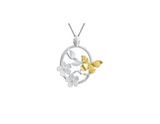 Butterfly Garden Flower Pendant