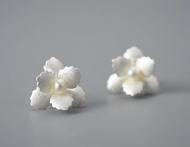 Begonia Flower Stud Earrings