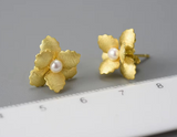 Begonia Flower Stud Earrings