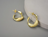 Curled Leaf Hoop Earrings