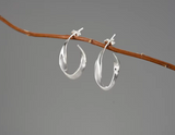 Curled Leaf Hoop Earrings