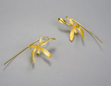 Big Orchid Flower Dangle Earrings