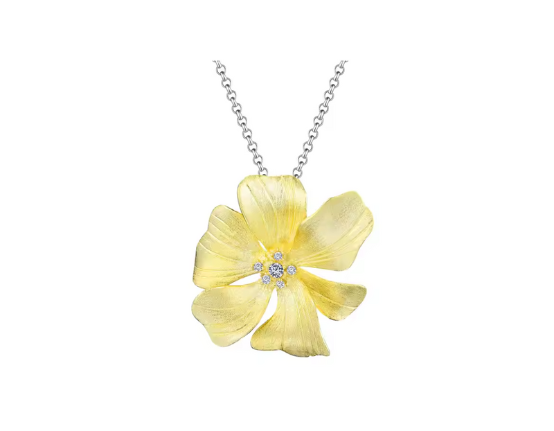 Large Peony Flower Necklace