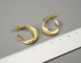 Curled Leaf Hoop Earrings