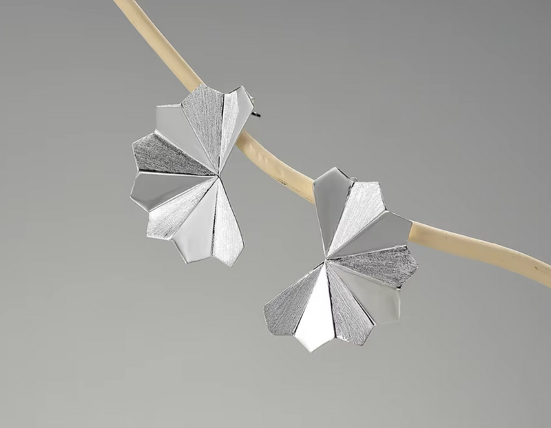 Folding Fan Stud Earrings