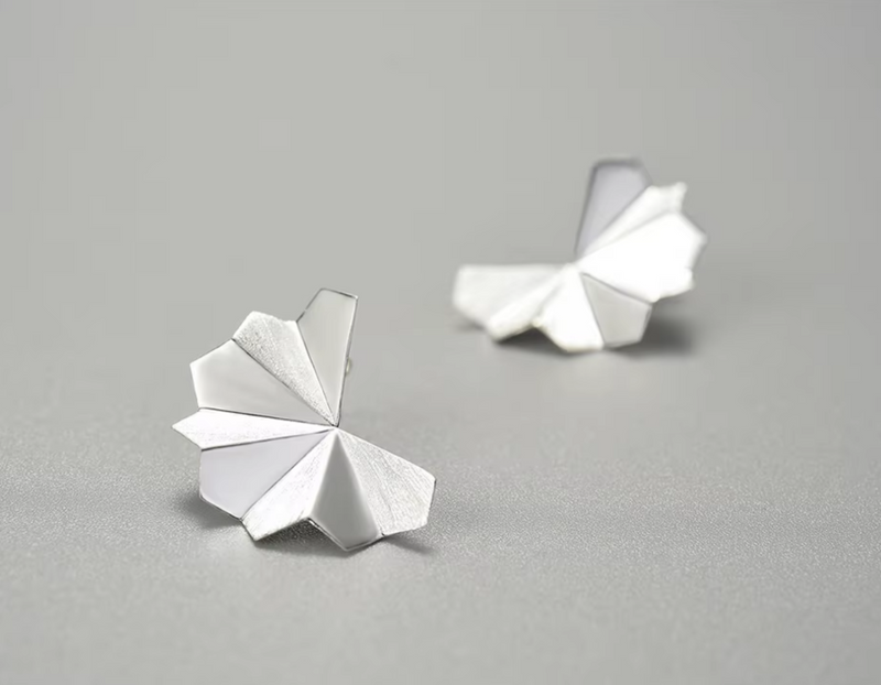 Folding Fan Stud Earrings