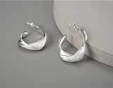 Curled Leaf Hoop Earrings