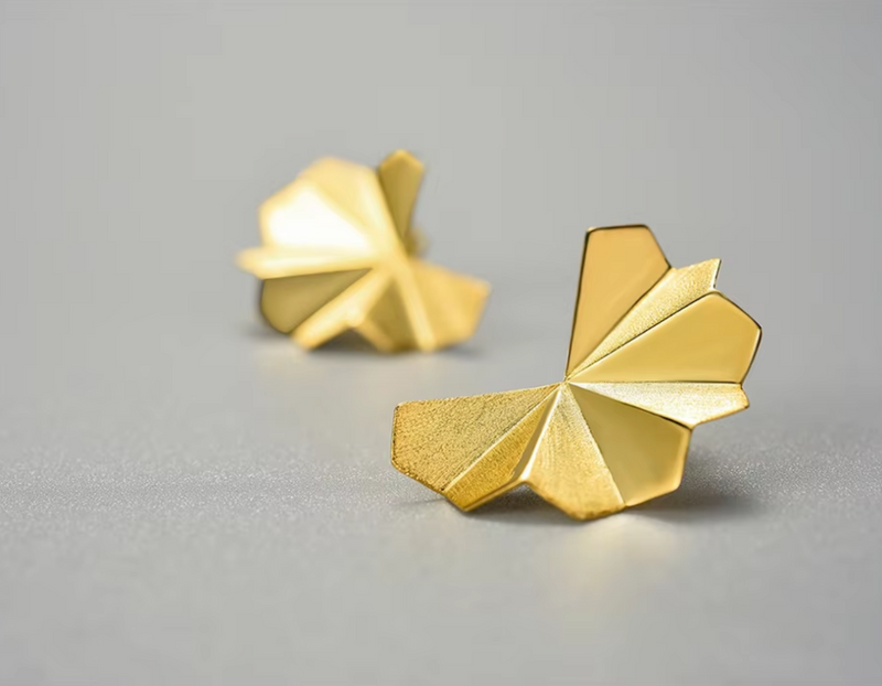 Folding Fan Stud Earrings