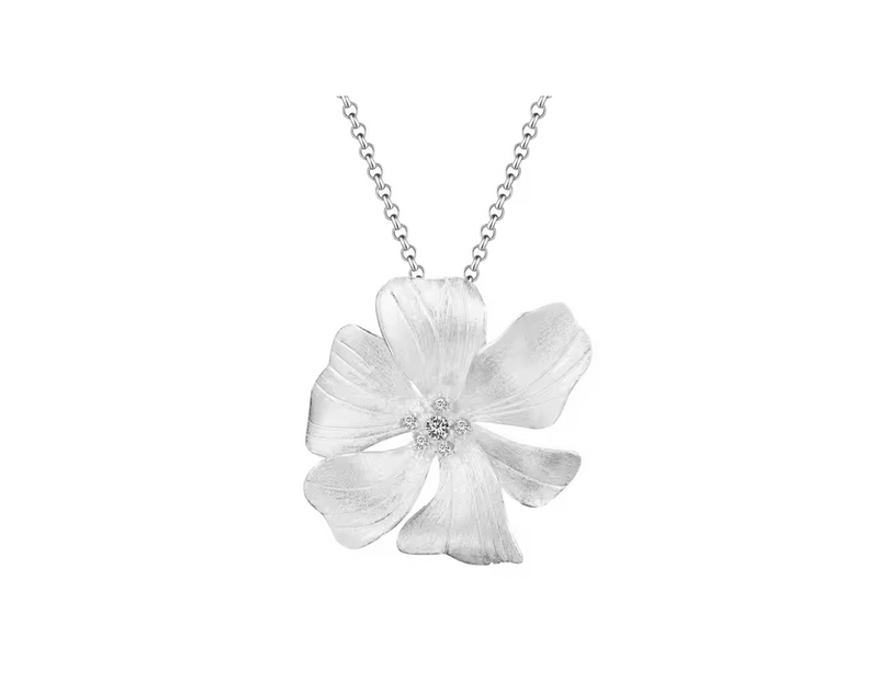 Large Peony Flower Necklace