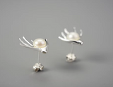 Pearls in Hands Stud Earrings