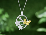 Butterfly Garden Flower Pendant