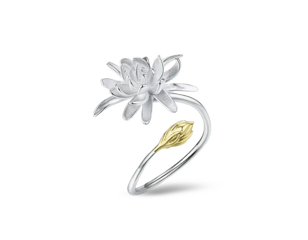 Night-Blooming Cereus Flower Dangle Ring