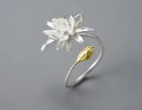 Night-Blooming Cereus Flower Dangle Ring