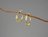 Curled Leaf Hoop Earrings