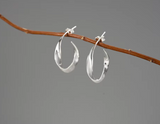 Curled Leaf Hoop Earrings