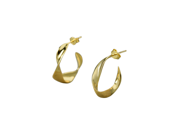 Curled Leaf Hoop Earrings