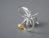 Night-Blooming Cereus Flower Dangle Ring