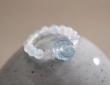 Round Beads Rose Flower Ring