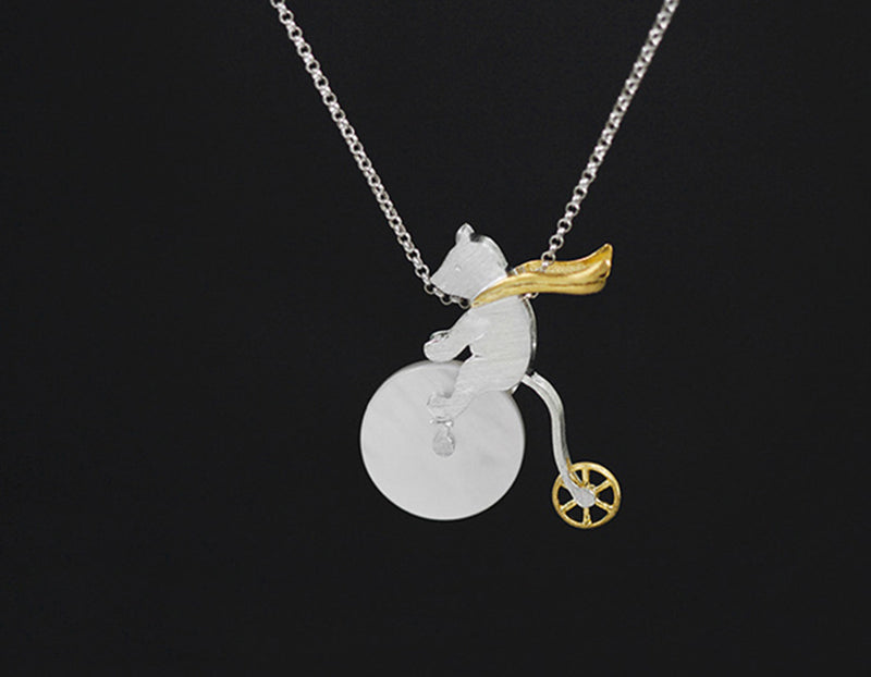 Bicycle Riding Bear Pendant