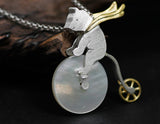 Bicycle Riding Bear Pendant