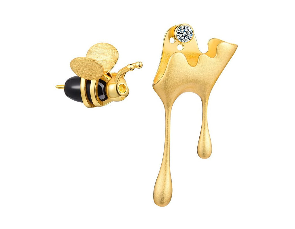 Dripping honey store bee earrings