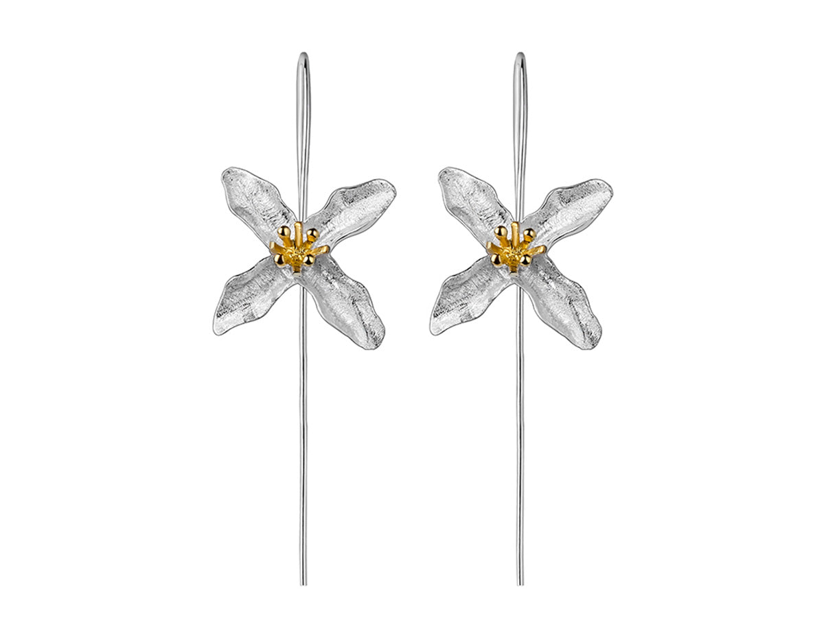 Nature Inspired | Sterling Silver Earrings - Lotus Fun